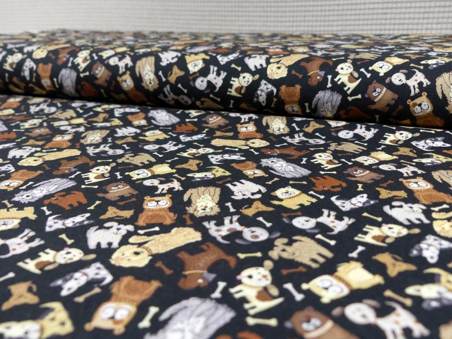 kleine Hunde mit schwarzem Hintergrund Patchwork